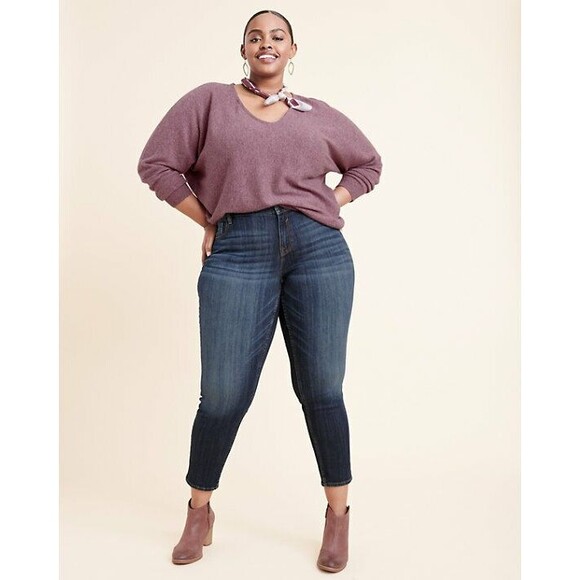 NWT New Womens 2X 1X Ryllace Plus 100% Cashmere Boyfriend Sweater Black Soft 228 - Picture 2 of 7